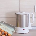 Boiling eggs in electric kettle.