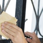 How to sand paint off metal.