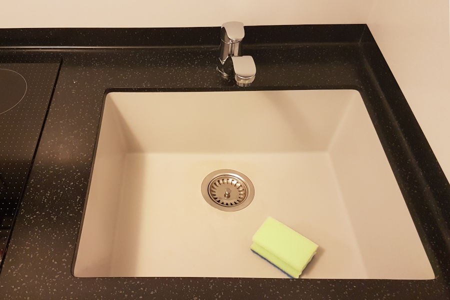 corian bathroom sink drain