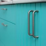 Protective top coat for painted cabinets.