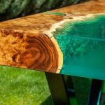 Using epoxy to transform tabletop.