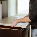 Methods of reviving and restoring older laminate countertops.