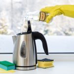 Removing rust from electric kettle.