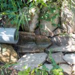 Way to deal with water running down a hill.