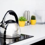 Stainless steel tea kettle cleaning.