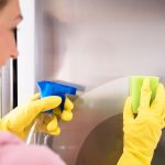 Using Windex on stainless steel.