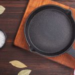 Using salt to clean cast iron.