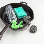 Using steel wool on cast iron.