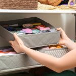 Storing socks without drawers.